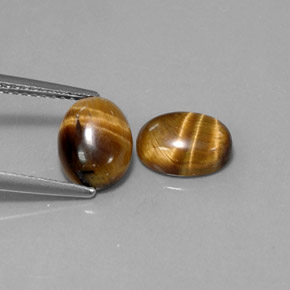 캐럿 천연 골드 브라운 Tiger's Eye 보석, 타원형 컷, 8.9×6.9 mm, 불투명체