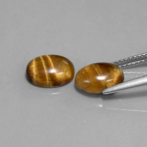 캐럿 천연 골드 브라운 Tiger's Eye 보석, 타원형 컷, 8.9×6.9 mm, 불투명체