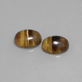 캐럿 천연 골드 브라운 Tiger's Eye 보석, 타원형 컷, 8.8×6.8 mm, 불투명체
