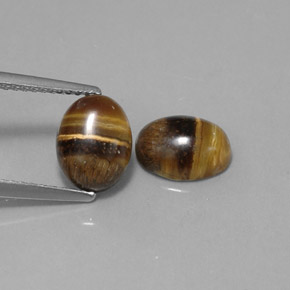 캐럿 천연 골드 브라운 Tiger's Eye 보석, 타원형 컷, 8.8×6.8 mm, 불투명체