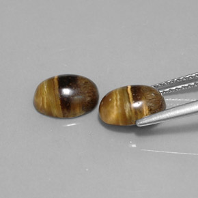 캐럿 천연 골드 브라운 Tiger's Eye 보석, 타원형 컷, 8.8×6.8 mm, 불투명체