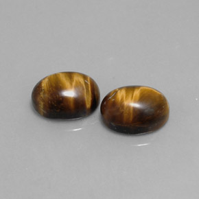 캐럿 천연 골드 브라운 Tiger's Eye 보석, 타원형 컷, 9×7 mm, 불투명체