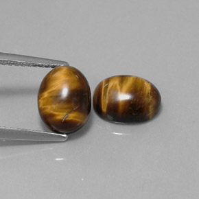 캐럿 천연 골드 브라운 Tiger's Eye 보석, 타원형 컷, 9×7 mm, 불투명체