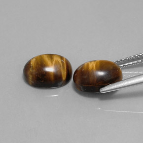 캐럿 천연 골드 브라운 Tiger's Eye 보석, 타원형 컷, 9×7 mm, 불투명체