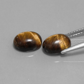 캐럿 천연 골드 브라운 Tiger's Eye 보석, 타원형 컷, 9×7.1 mm, 불투명체