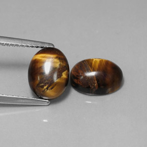 캐럿 천연 골드 브라운 Tiger's Eye 보석, 타원형 컷, 9.1×7.1 mm, 불투명체