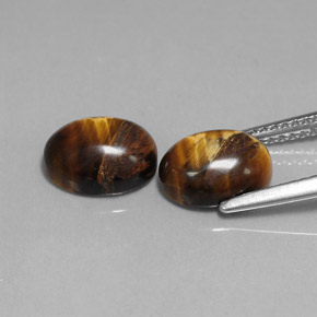캐럿 천연 골드 브라운 Tiger's Eye 보석, 타원형 컷, 9.1×7.1 mm, 불투명체