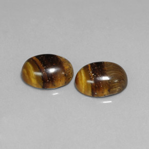 캐럿 천연 골드 브라운 Tiger's Eye 보석, 타원형 컷, 8.9×6.8 mm, 불투명체