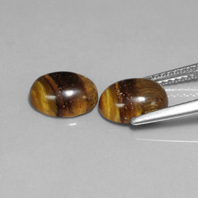 캐럿 천연 골드 브라운 Tiger's Eye 보석, 타원형 컷, 8.9×6.8 mm, 불투명체