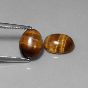 캐럿 천연 골드 브라운 Tiger's Eye 보석, 타원형 컷, 8.7×6.7 mm, 불투명체