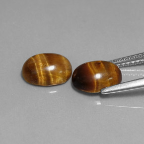 캐럿 천연 골드 브라운 Tiger's Eye 보석, 타원형 컷, 8.7×6.7 mm, 불투명체