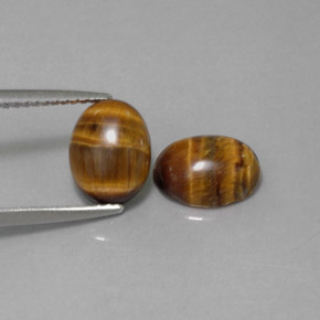 캐럿 천연 골드 브라운 Tiger's Eye 보석, 타원형 컷, 8.8×6.9 mm, 불투명체