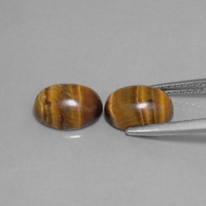 캐럿 천연 골드 브라운 Tiger's Eye 보석, 타원형 컷, 8.8×6.9 mm, 불투명체