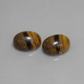 캐럿 천연 골드 브라운 Tiger's Eye 보석, 타원형 컷, 8.9×7 mm, 불투명체
