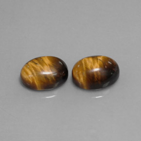 캐럿 천연 골드 브라운 Tiger's Eye 보석, 타원형 컷, 9×7 mm, 불투명체