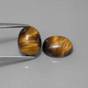 캐럿 천연 골드 브라운 Tiger's Eye 보석, 타원형 컷, 9×7 mm, 불투명체