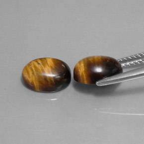 캐럿 천연 골드 브라운 Tiger's Eye 보석, 타원형 컷, 9×7 mm, 불투명체