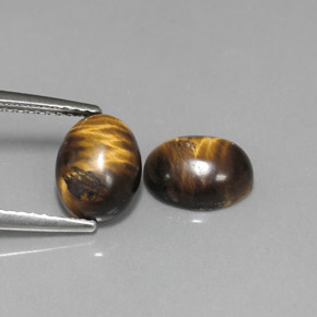 캐럿 천연 골드 브라운 Tiger's Eye 보석, 타원형 컷, 8.8×6.9 mm, 불투명체