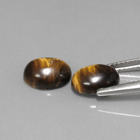 캐럿 천연 골드 브라운 Tiger's Eye 보석, 타원형 컷, 8.8×6.9 mm, 불투명체