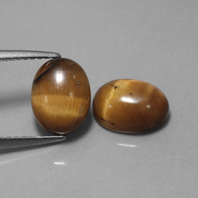 캐럿 천연 골드 브라운 Tiger's Eye 보석, 타원형 컷, 9×7 mm, 불투명체