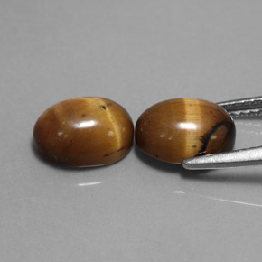 캐럿 천연 골드 브라운 Tiger's Eye 보석, 타원형 컷, 9×7 mm, 불투명체