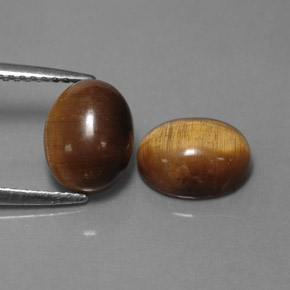 캐럿 천연 골드 브라운 Tiger's Eye 보석, 타원형 컷, 8.9×6.9 mm, 불투명체