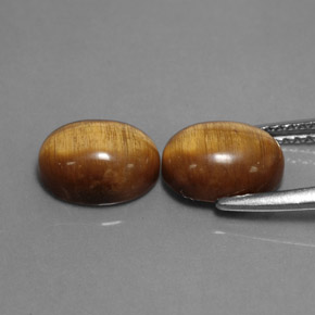 캐럿 천연 골드 브라운 Tiger's Eye 보석, 타원형 컷, 8.9×6.9 mm, 불투명체
