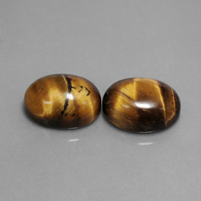 캐럿 천연 골드 브라운 Tiger's Eye 보석, 타원형 컷, 9×7 mm, 불투명체