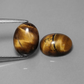 캐럿 천연 골드 브라운 Tiger's Eye 보석, 타원형 컷, 9×7 mm, 불투명체