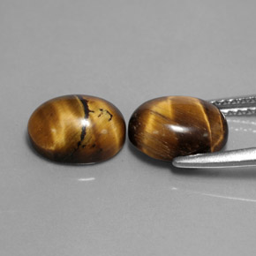 캐럿 천연 골드 브라운 Tiger's Eye 보석, 타원형 컷, 9×7 mm, 불투명체