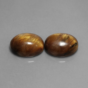 캐럿 천연 골드 브라운 Tiger's Eye 보석, 타원형 컷, 9×7 mm, 불투명체
