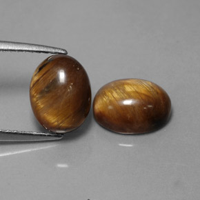 캐럿 천연 골드 브라운 Tiger's Eye 보석, 타원형 컷, 9×7 mm, 불투명체