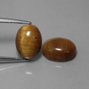 캐럿 천연 골드 브라운 Tiger's Eye 보석, 타원형 컷, 8.8×6.7 mm, 불투명체
