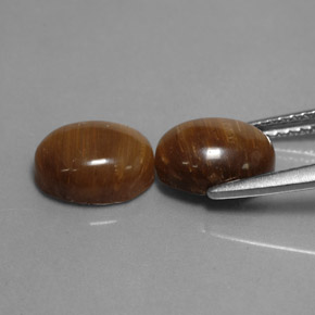 캐럿 천연 골드 브라운 Tiger's Eye 보석, 타원형 컷, 8.8×6.7 mm, 불투명체