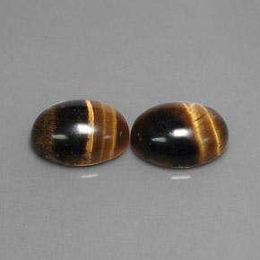 캐럿 천연 골드 브라운 Tiger's Eye 보석, 타원형 컷, 8.8×6.8 mm, 불투명체