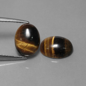 캐럿 천연 골드 브라운 Tiger's Eye 보석, 타원형 컷, 8.8×6.8 mm, 불투명체