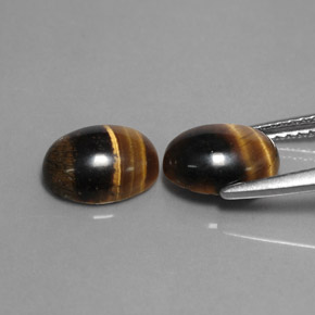 캐럿 천연 골드 브라운 Tiger's Eye 보석, 타원형 컷, 8.8×6.8 mm, 불투명체