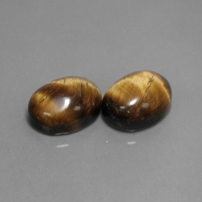 캐럿 천연 골드 브라운 호랑이의 눈 보석, 타원형 컷, 불투명체