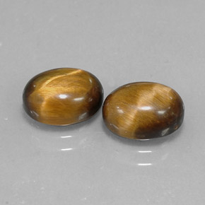 캐럿 천연 골드 브라운 Tiger's Eye 보석, 타원형 컷, 9×7 mm, 불투명체