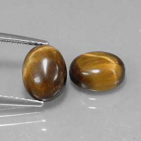 캐럿 천연 골드 브라운 Tiger's Eye 보석, 타원형 컷, 9×7 mm, 불투명체