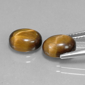 캐럿 천연 골드 브라운 Tiger's Eye 보석, 타원형 컷, 9×7 mm, 불투명체