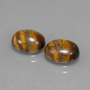 캐럿 천연 골드 브라운 Tiger's Eye 보석, 타원형 컷, 8.9×6.8 mm, 불투명체
