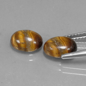 캐럿 천연 골드 브라운 Tiger's Eye 보석, 타원형 컷, 8.9×6.8 mm, 불투명체