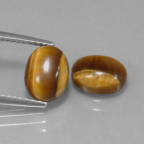 캐럿 천연 골드 브라운 Tiger's Eye 보석, 타원형 컷, 8.9×6.9 mm, 불투명체