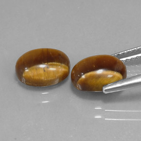 캐럿 천연 골드 브라운 Tiger's Eye 보석, 타원형 컷, 8.9×6.9 mm, 불투명체