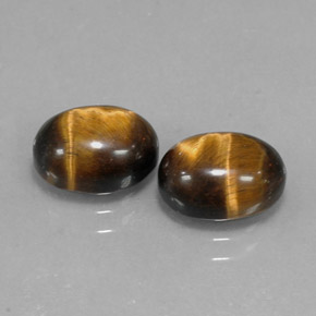 캐럿 천연 골드 브라운 Tiger's Eye 보석, 타원형 컷, 9.1×7.1 mm, 불투명체