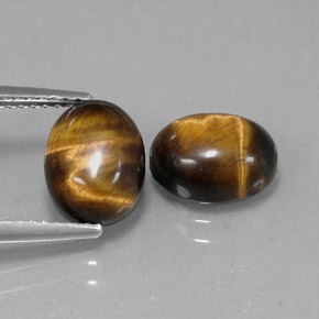 캐럿 천연 골드 브라운 Tiger's Eye 보석, 타원형 컷, 9.1×7.1 mm, 불투명체