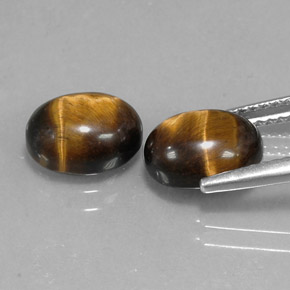 캐럿 천연 골드 브라운 Tiger's Eye 보석, 타원형 컷, 9.1×7.1 mm, 불투명체