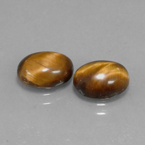 1.59캐럿 천연 골드 브라운 Tiger's Eye, 타원형 컷, 8.7×6.8 mm, 불투명체