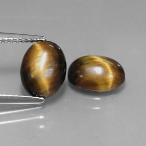 캐럿 천연 골드 브라운 Tiger's Eye 보석, 타원형 컷, 8.8×6.8 mm, 불투명체